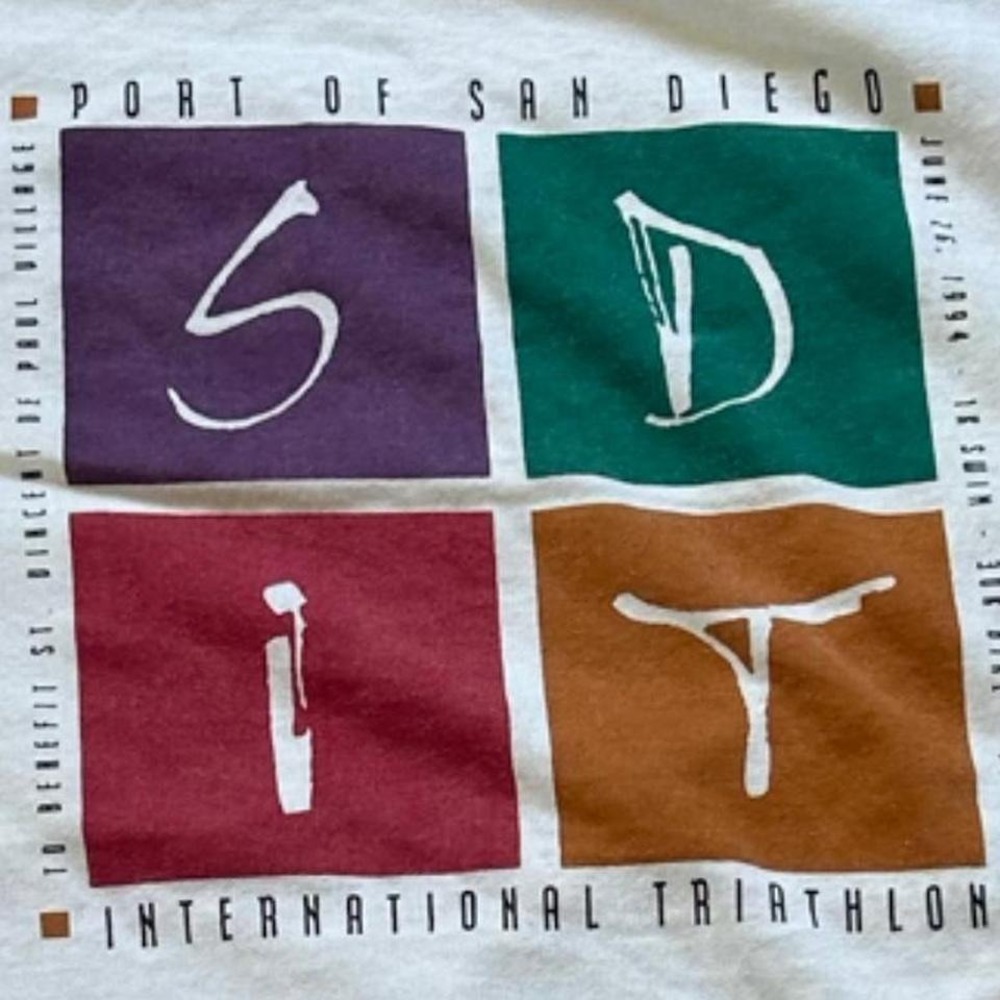 White 1994 vintage Port of San Diego International Triathalon tee - Picture 3 of 3